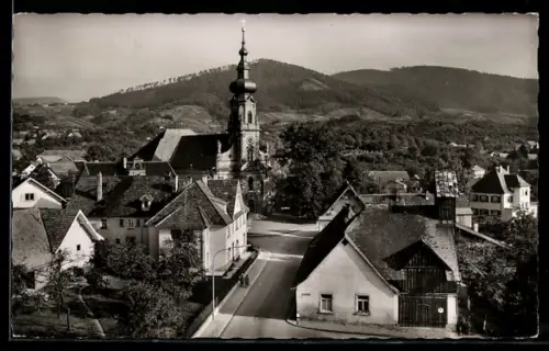 AK Bühl-Kappelwindeck /Baden, Strassenpartie mit Kirche
