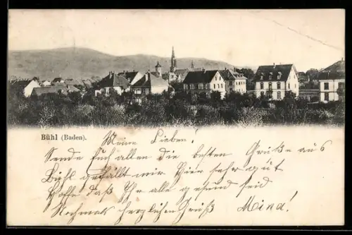 AK Bühl /Baden, Teilansicht mit Kirche