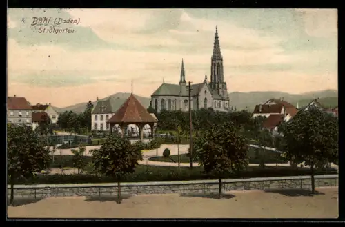 AK Bühl, Blick auf den Stadtgarten