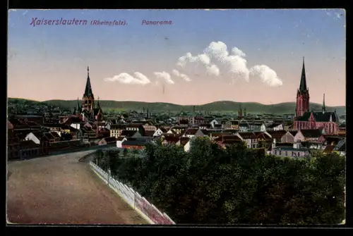 AK Kaiserslautern (Rheinpfalz), Panorama aus der Vogelschau