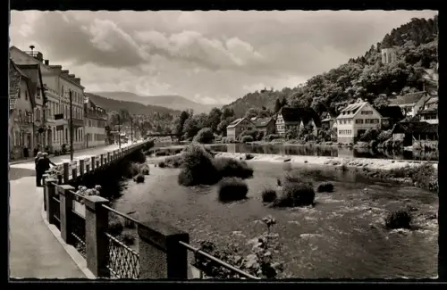 AK Gernsbach, Ortspartie an der Murg