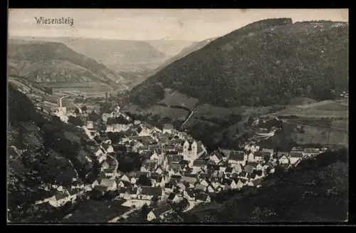 AK Wiesensteig, Teilansicht mit Kirche