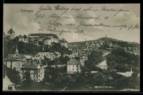 AK Tübingen, Teilansicht mit Schloss