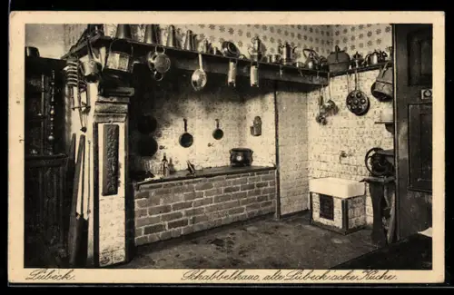 AK Lübeck, Schabbelhaus, alte Lübeckische Küche, Mengstrasse 36