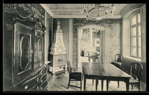 AK Lübeck, Schabbelhaus, Blick vom Empfangszimmer auf die Diele