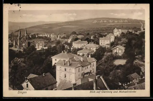 AK Siegen, Blick auf Giersberg und Michaeliskirche