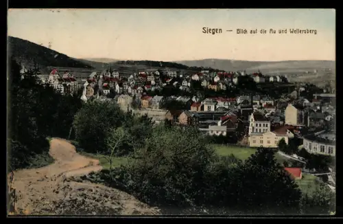 AK Siegen, Blick auf die Au und Wellersberg