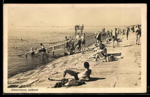 AK Wilhelmshaven, Südstrand mit Badegästen