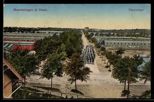 AK Munster in Hann., Truppenlager aus der Vogelschau