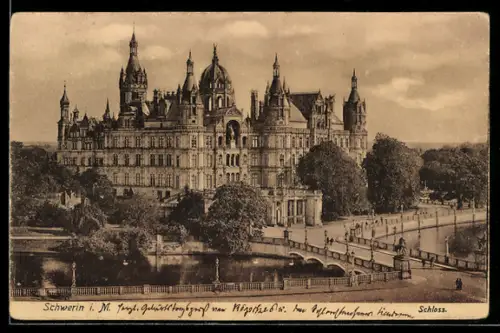 AK Schwerin i. M., Blick zum Schloss