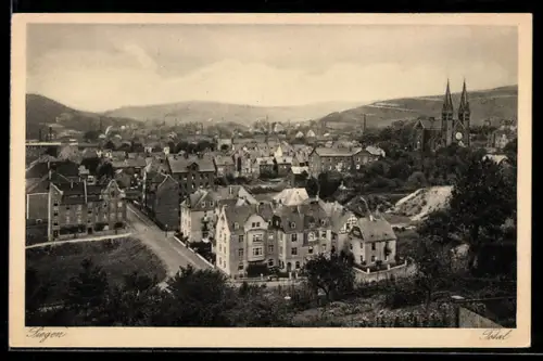 AK Siegen, Ortspanorama aus der Vogelschau