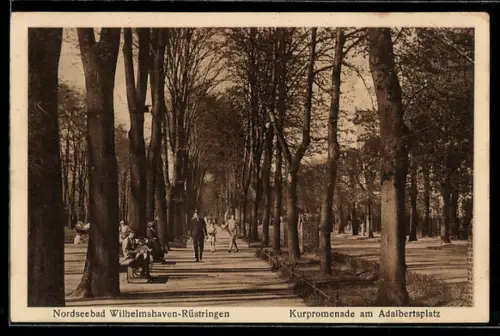 AK Wilhelmshaven /Rüstringen, Kurpromenade am Adalbertsplatz