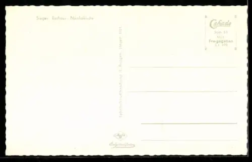 AK Siegen, Rathaus, Nikolaikirche