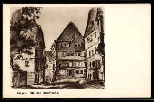 Künstler-AK Siegen, An der Oberstrasse