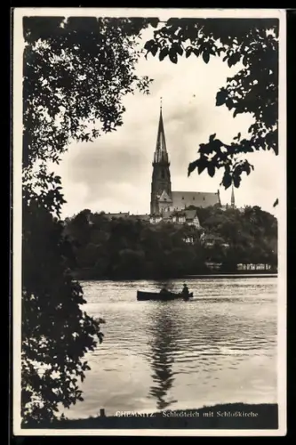 AK Chemnitz, Schlossteich mit Schlosskirche