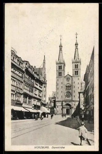 AK Würzburg, Domkirche und Strasse