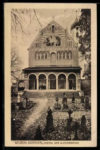 AK Beuron /Donautal, Portal der Klosterkirche