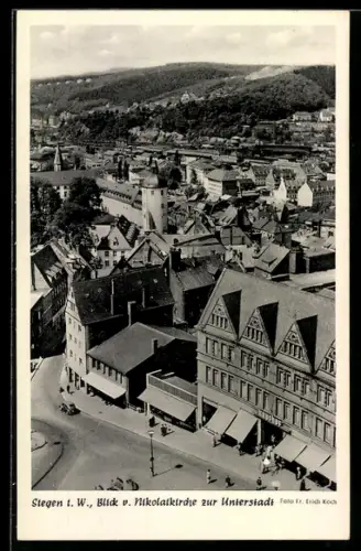 AK Siegen i. W., Blick v. Nikolaikirche zur Unterstadt