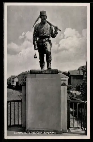 AK Siegen i. W., Siegbrücke, Bergmann
