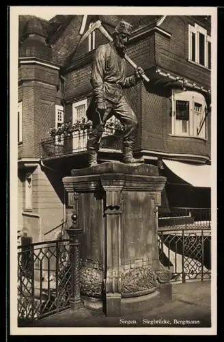 AK Siegen, Siegbrücke, Bergmann