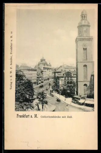 AK Frankfurt a. M., Catharinenkirche mit Zeil