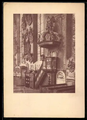 AK Frankfurt a. M., Kanzelwand der St. Katharinenkirche vor ihrer Zerstörung 1944