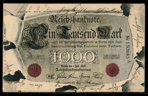 AK Geldschein über eintausend Mark