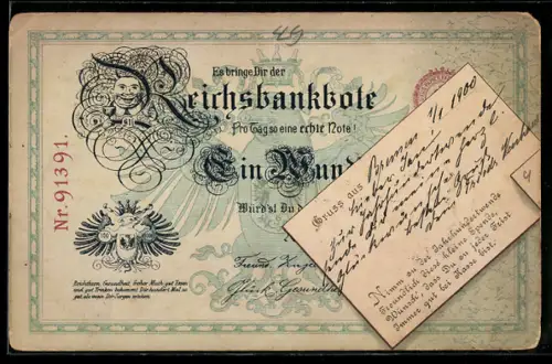 AK Es bringe dir der Reichsbankbote jeden Tag so eine Note, Geld