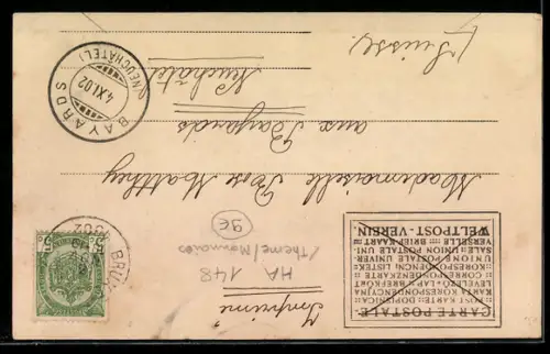 AK Geldschein Fünzig Francs