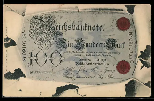 AK Berlin, Geldschein über einhundert Mark