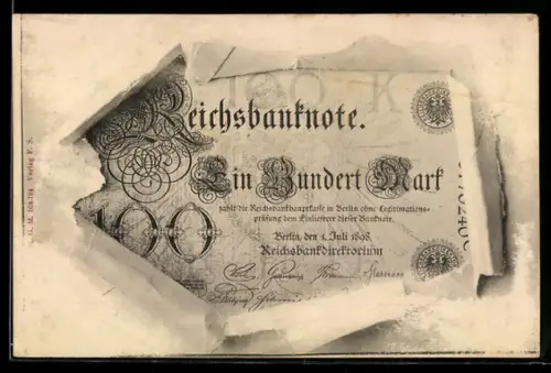 AK Umschlag mit einem Hundert-Mark-Schein