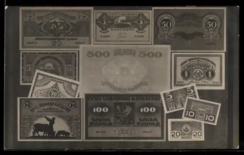 AK Eesti Vabariigi Kassatäht, Geldscheine