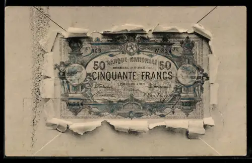 AK Geldschein Fünzig Francs
