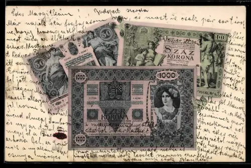 AK Ungarn, Geldscheine mit Fliegenpilz