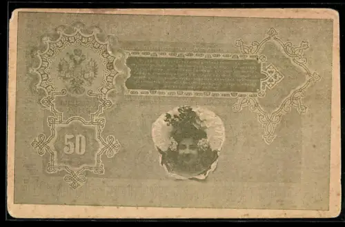 AK Frauenportrait auf einem Geldschein