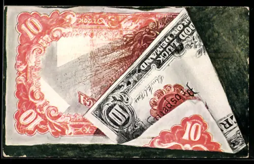 AK Geknickter Geldschein