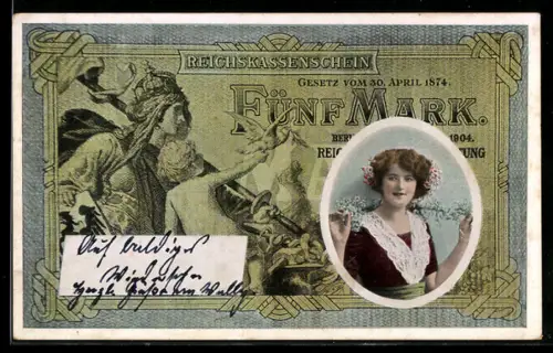 AK Berlin, Geldschein über fünf Mark