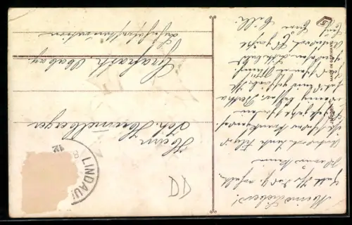 AK Kind mit Geldsack auf Banknote