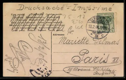 AK Mädchen vor Geldschein über eintausend Mark