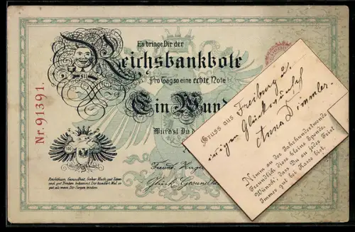 AK Es bringe dir der Reichsbankbote jeden Tag so eine Note, Geld