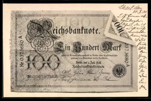 AK Berlin, Geldschein über einhundert Mark