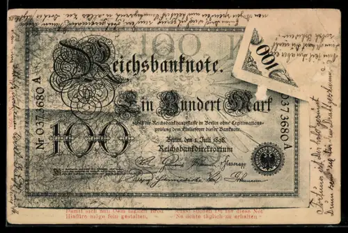 AK Berlin, Geldschein über einhundert Mark