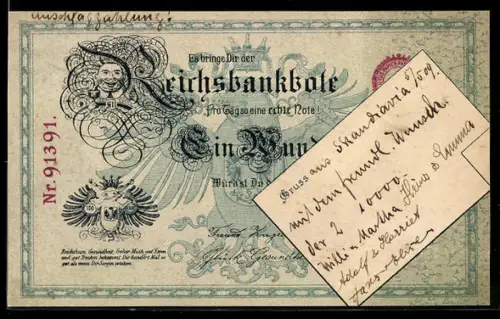 AK Es bringe dir der Reichsbankbote jeden Tag so eine Note, Geld