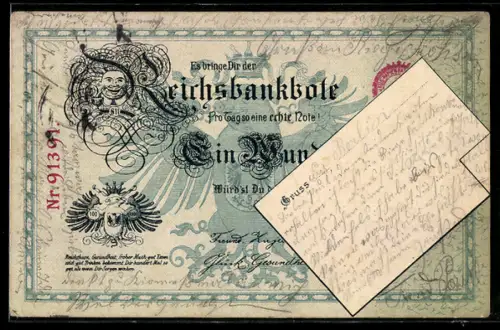 AK Es bringe dir der Reichsbankbote jeden Tag so eine Note, Geld