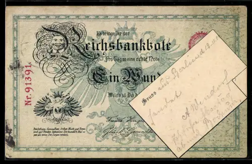 AK Es bringe dir der Reichsbankbote jeden Tag so eine Note, Geld