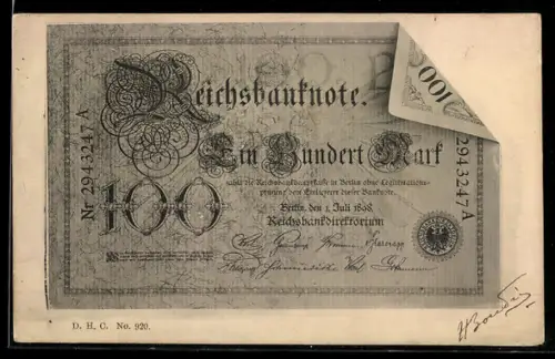 AK Berlin, Gelschein über einhundert Mark