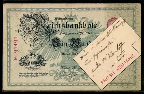 AK Es bringe dir der Reichsbankbote jeden Tag so eine Note, Geld