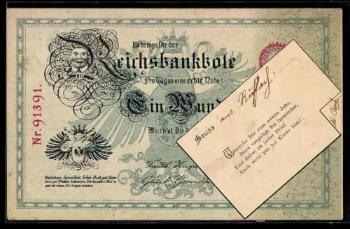AK Es bringe dir der Reichsbankbote jeden Tag so eine Note, Geld