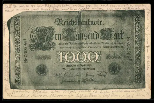 AK Berlin, Geldschein über eintausend Mark