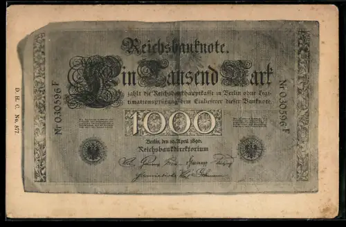 AK Berlin, Geldschein über eintausend Mark